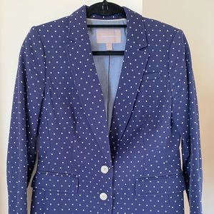 Banana Republic Navy Polka Dot Blazer